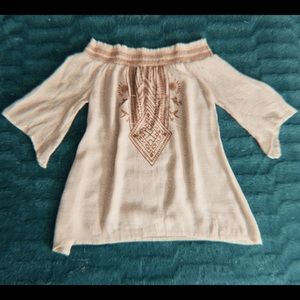 Small tan & brown sheer crop top Brand : MINE